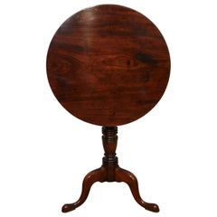 Antique English Georgian Mahogany Tripod Lamp Table