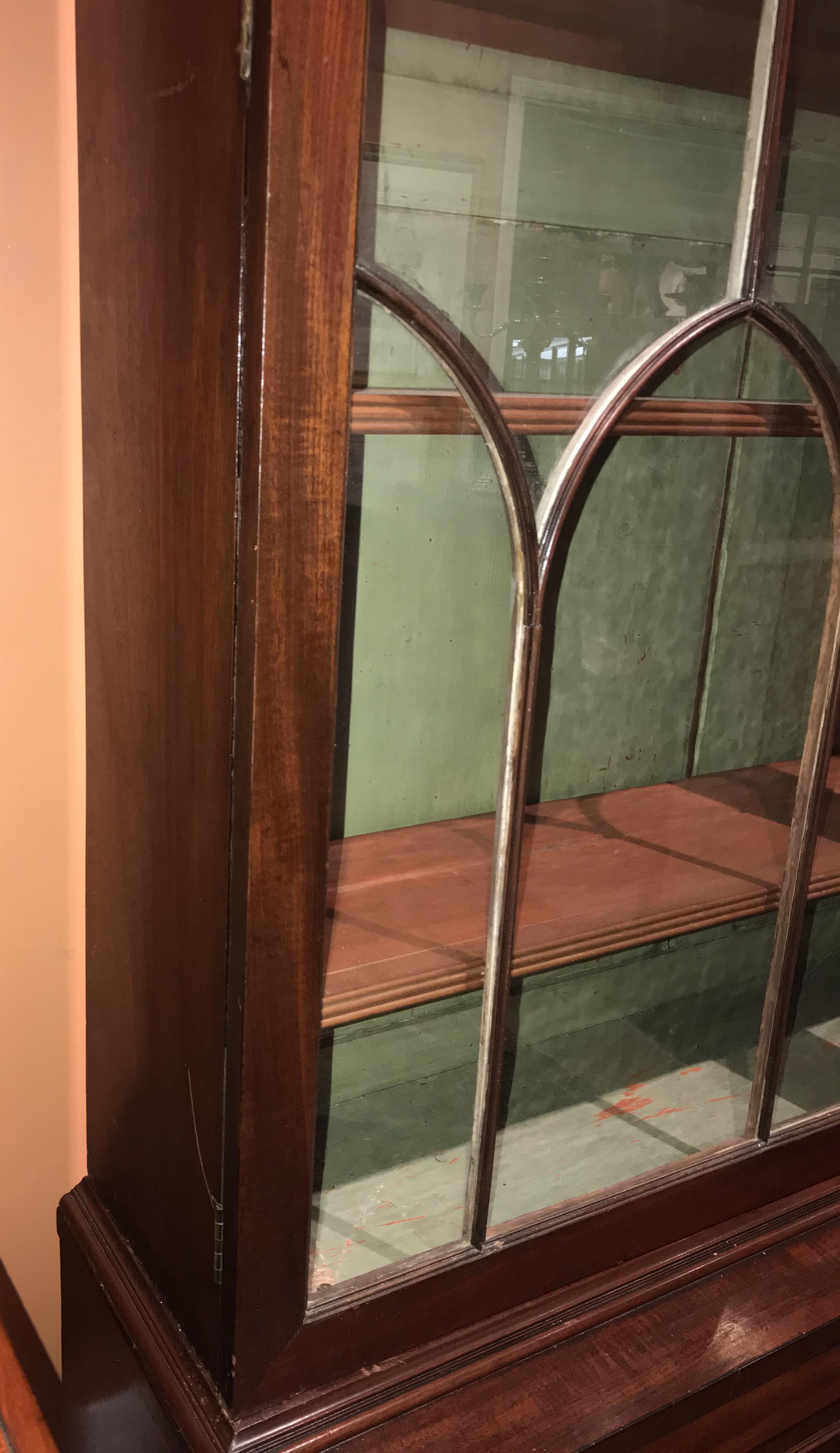 English Georgian Mahogany Two Part Bookcase or China Cabinet with Glazed Doors 5