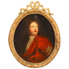 English Georgian Man in Red Coat Portrait