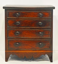 English Georgian Miniature Mahogany Bow Front Chest of Drawers