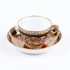 English Georgian Minton Fine Porcelain Teacup & Saucer Early 19th Century