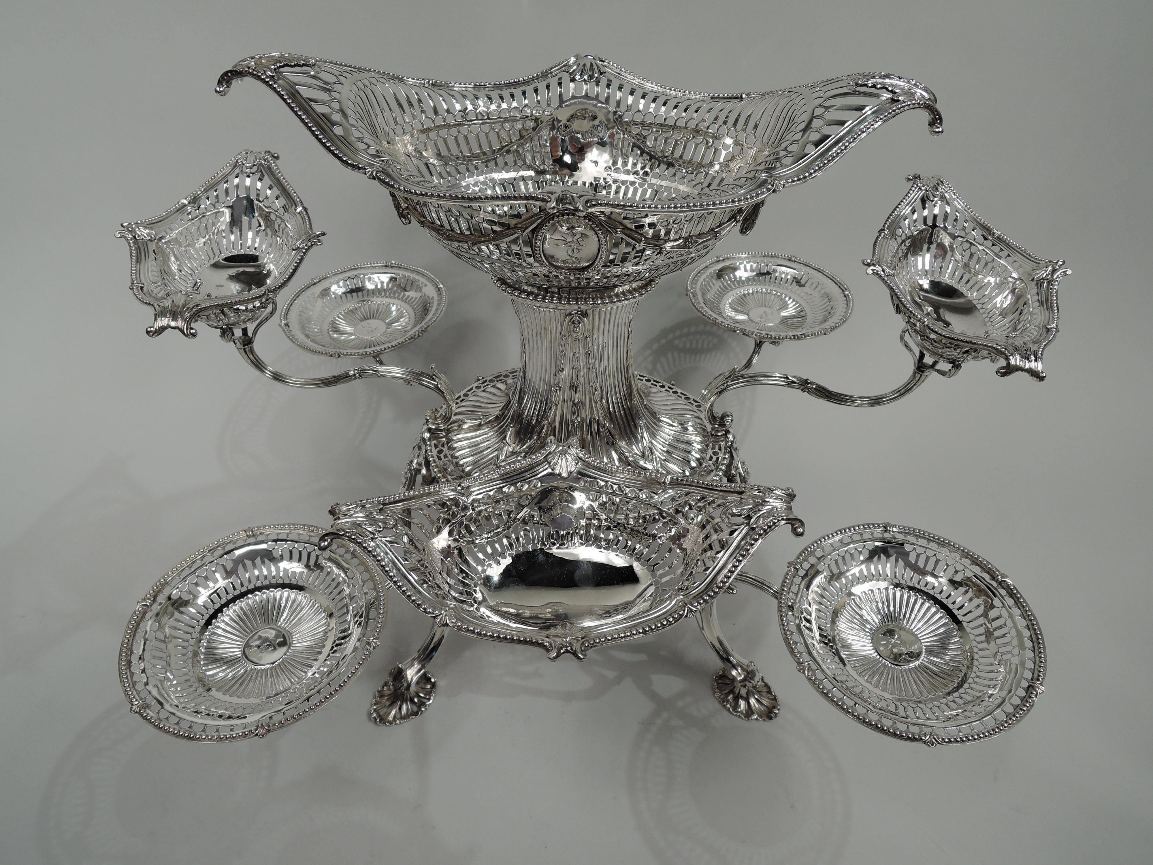 Late 18th Century English Georgian Neoclassical Epergne by Thomas Pitts, 1774 For Sale