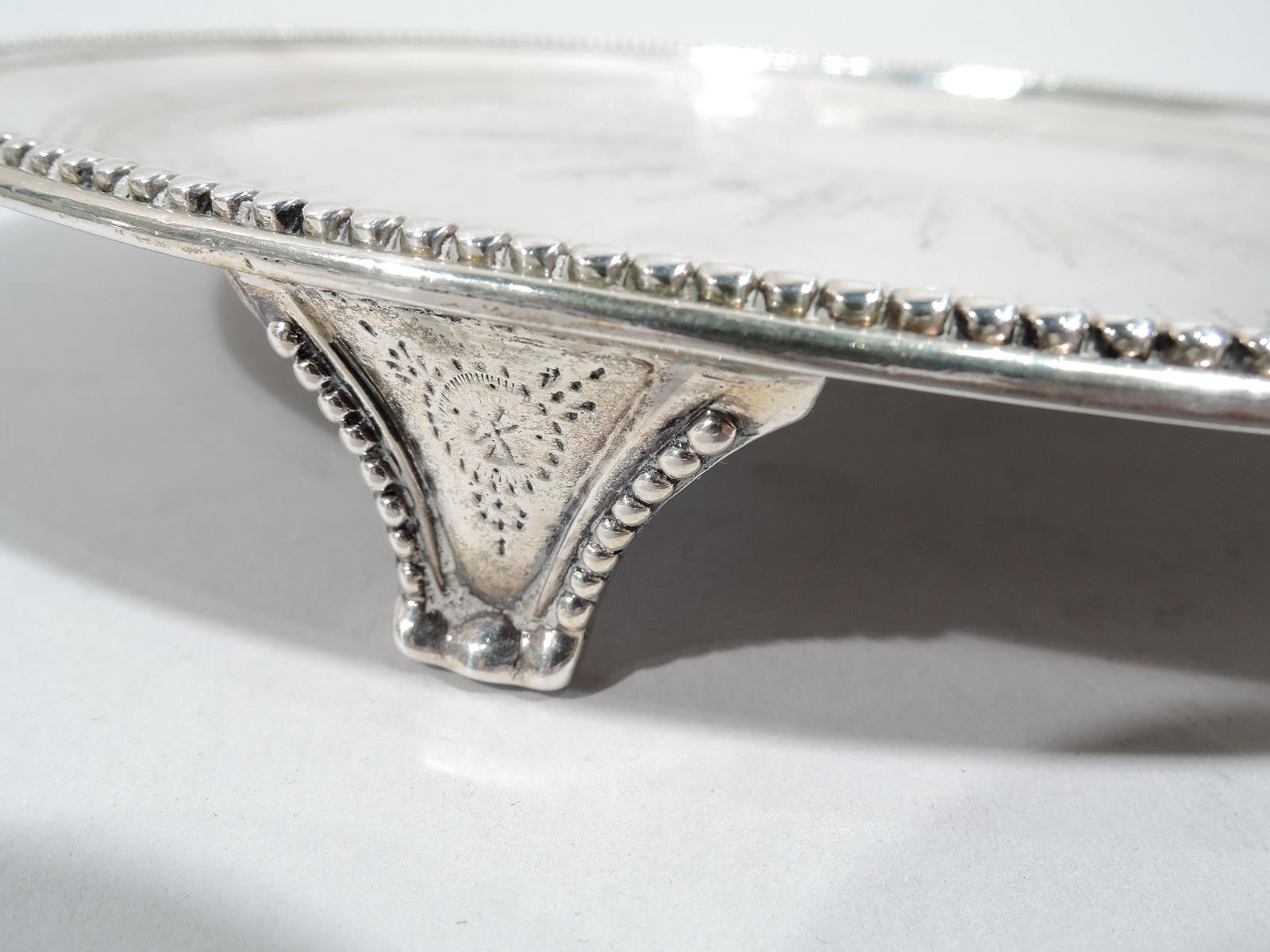 English Georgian Neoclassical Sterling Silver Salver Tray 2