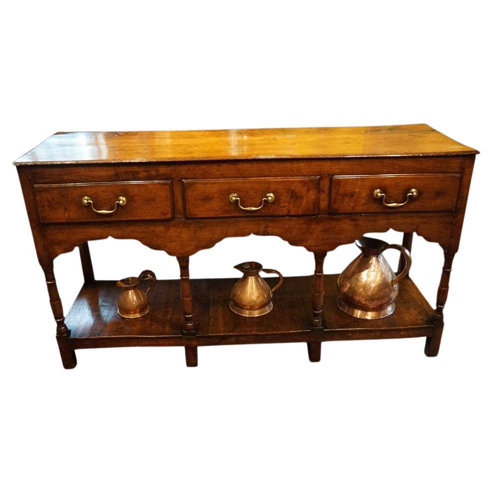 English Georgian oak dresser base For Sale