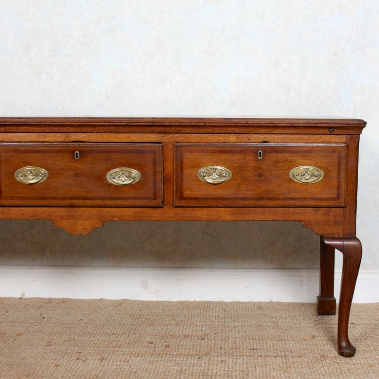 English Oak Dresser Base Sideboard 19th Century Mahogany III For Sale at 1stDibs