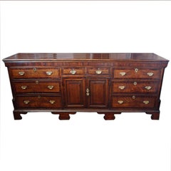 Antique English Georgian Oak North Country Farmhouse Dresser, circa 1800