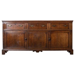 Antique English Georgian Oak Provincial Dresser Base