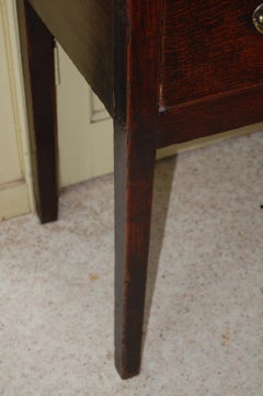 English Georgian Oak Seven Foot Long Low Dresser Three Drawers Tapered Legs