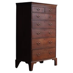 English Georgian Oak Tallboy Chest of Drawers