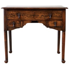 English Georgian Oak Three-Drawer Lowboy