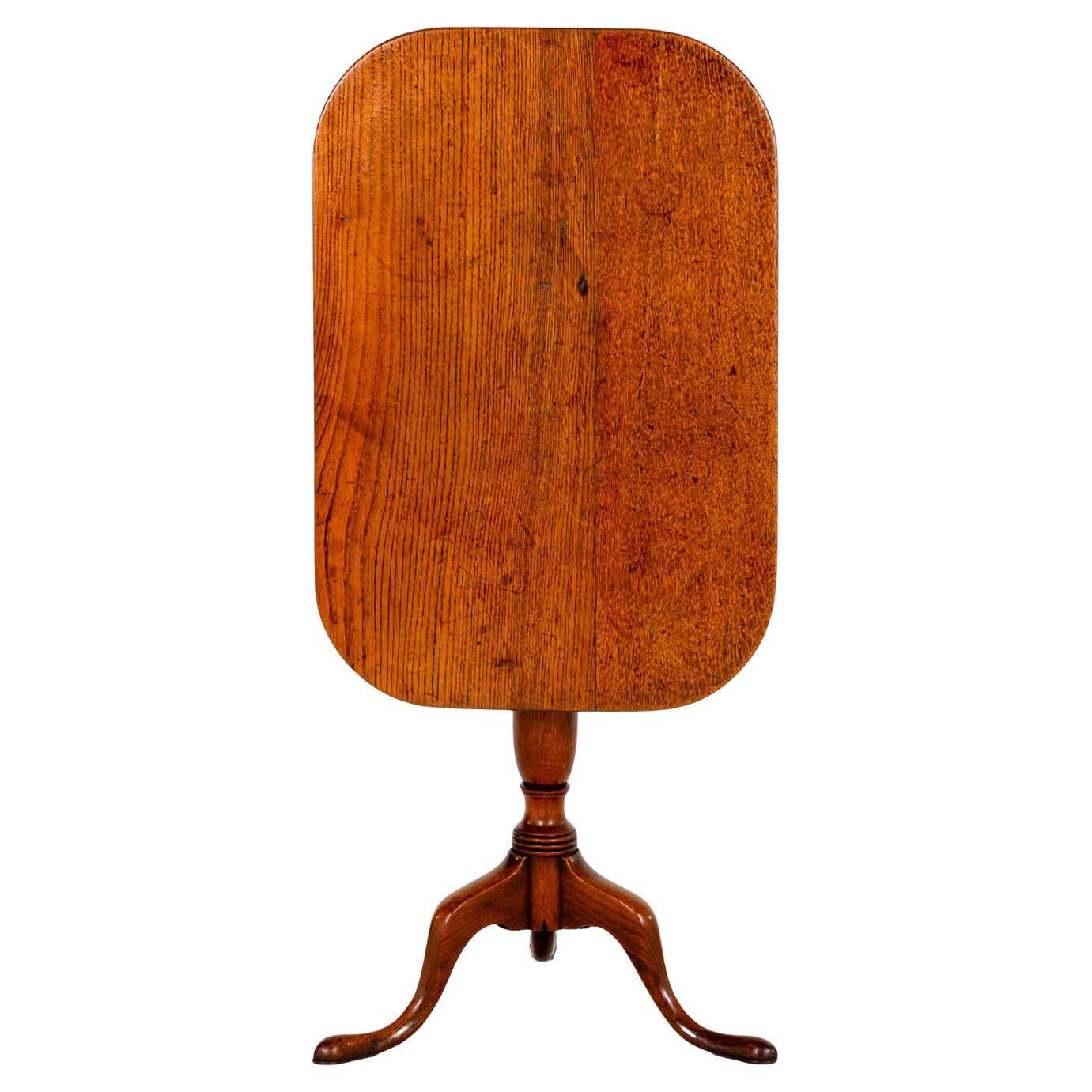 English Georgian Oak Tripod Table For Sale