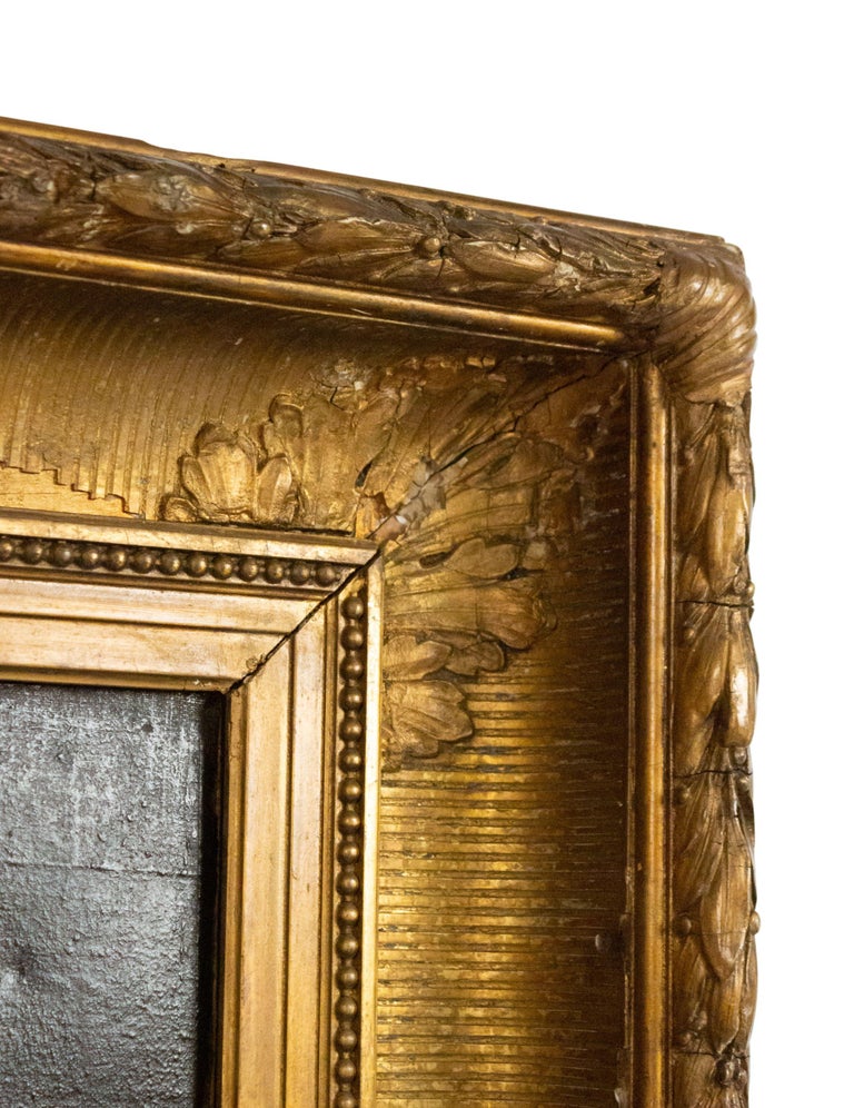 English Georgian Oil Portrait in a Frame For Sale at 1stDibs
