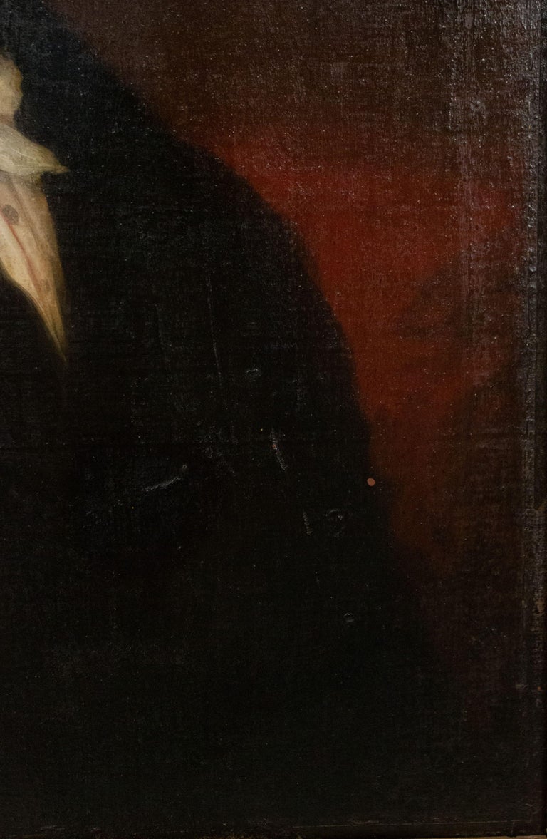 English Georgian Oil Portrait in a Frame For Sale at 1stDibs
