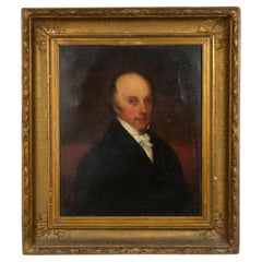 English Georgian Oil Portrait in a Frame