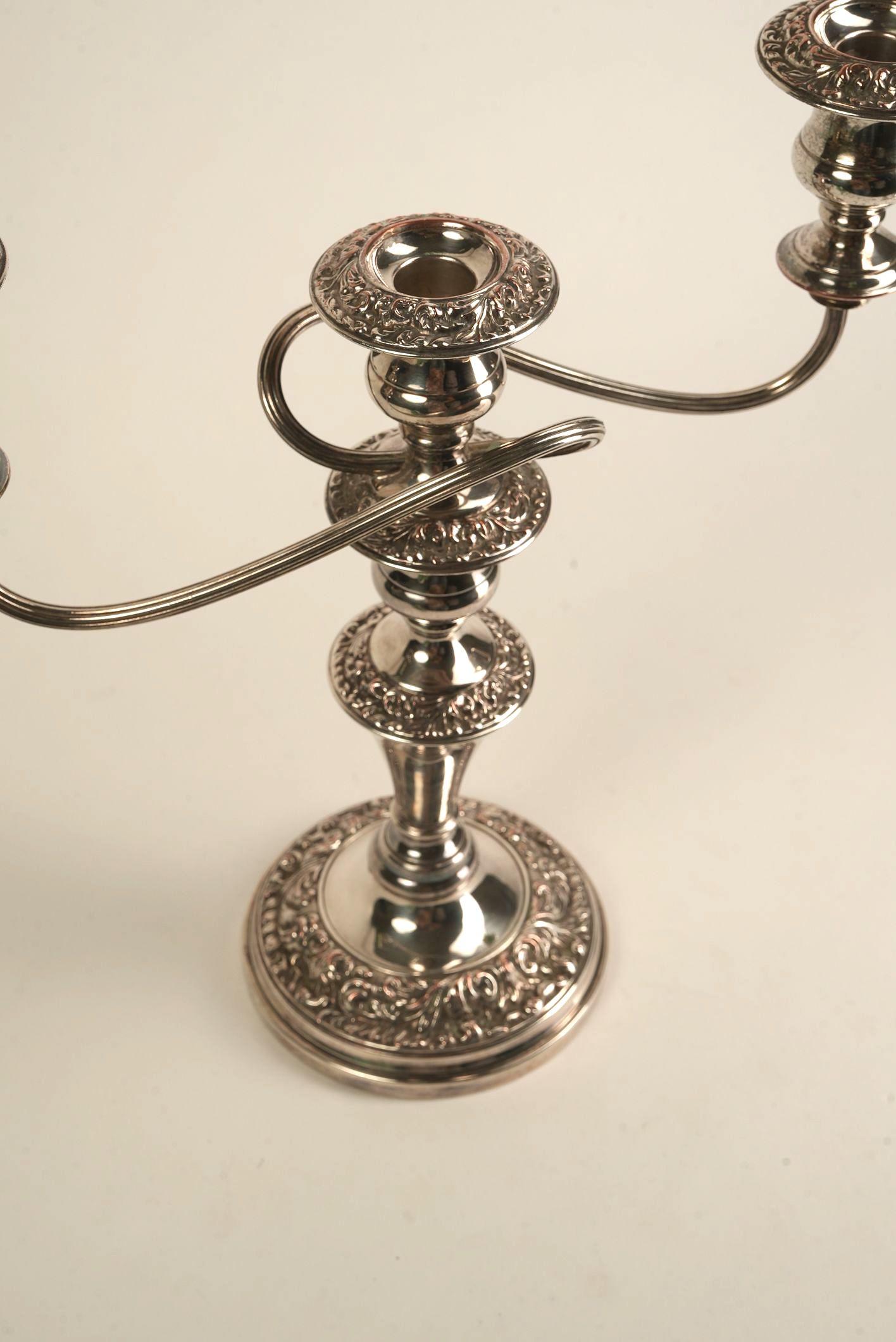 Silver Plate English Georgian Old Sheffield Candelabra For Sale