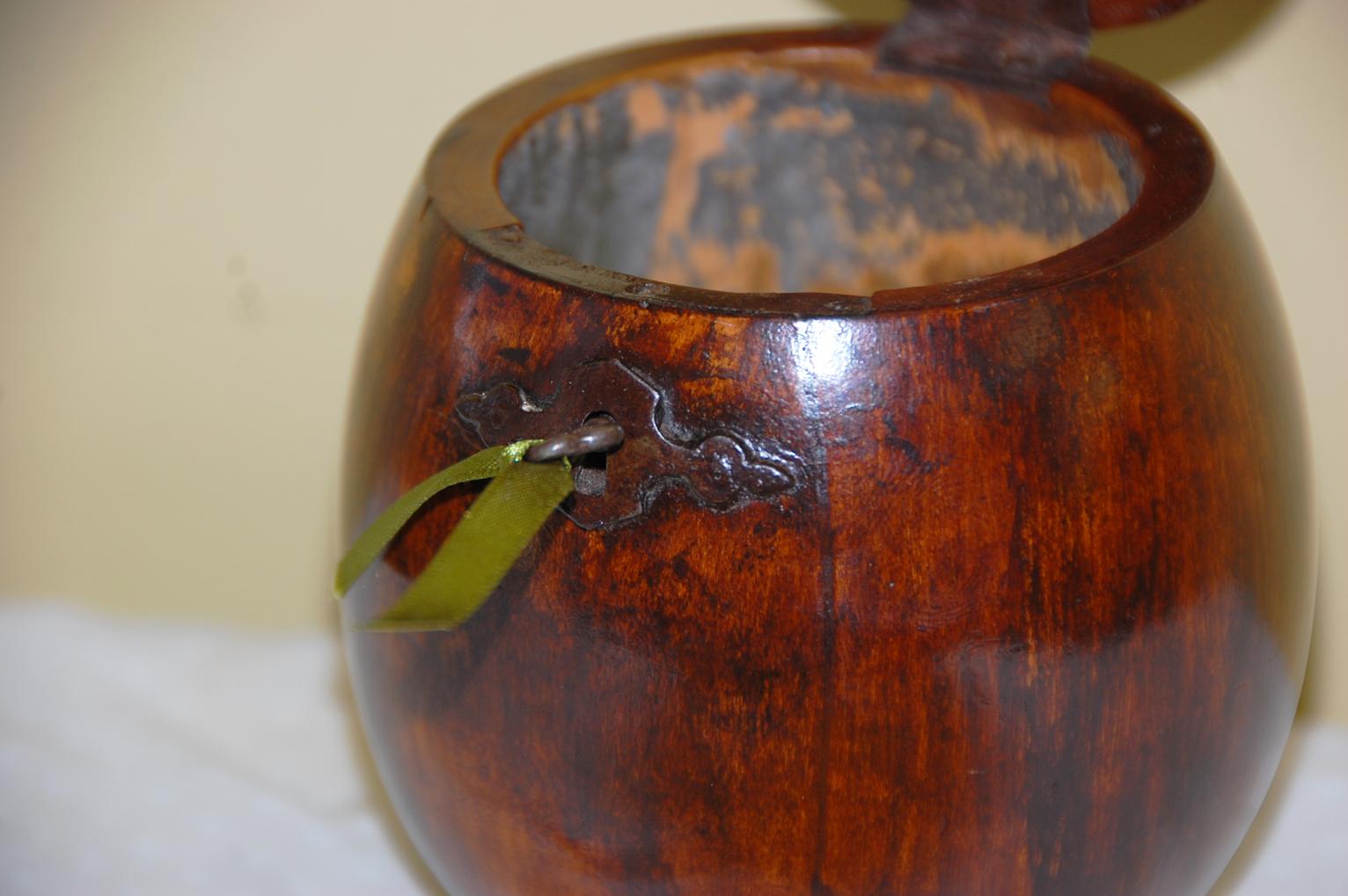 Carved English Georgian Pear Tea Caddy in Pear Wood