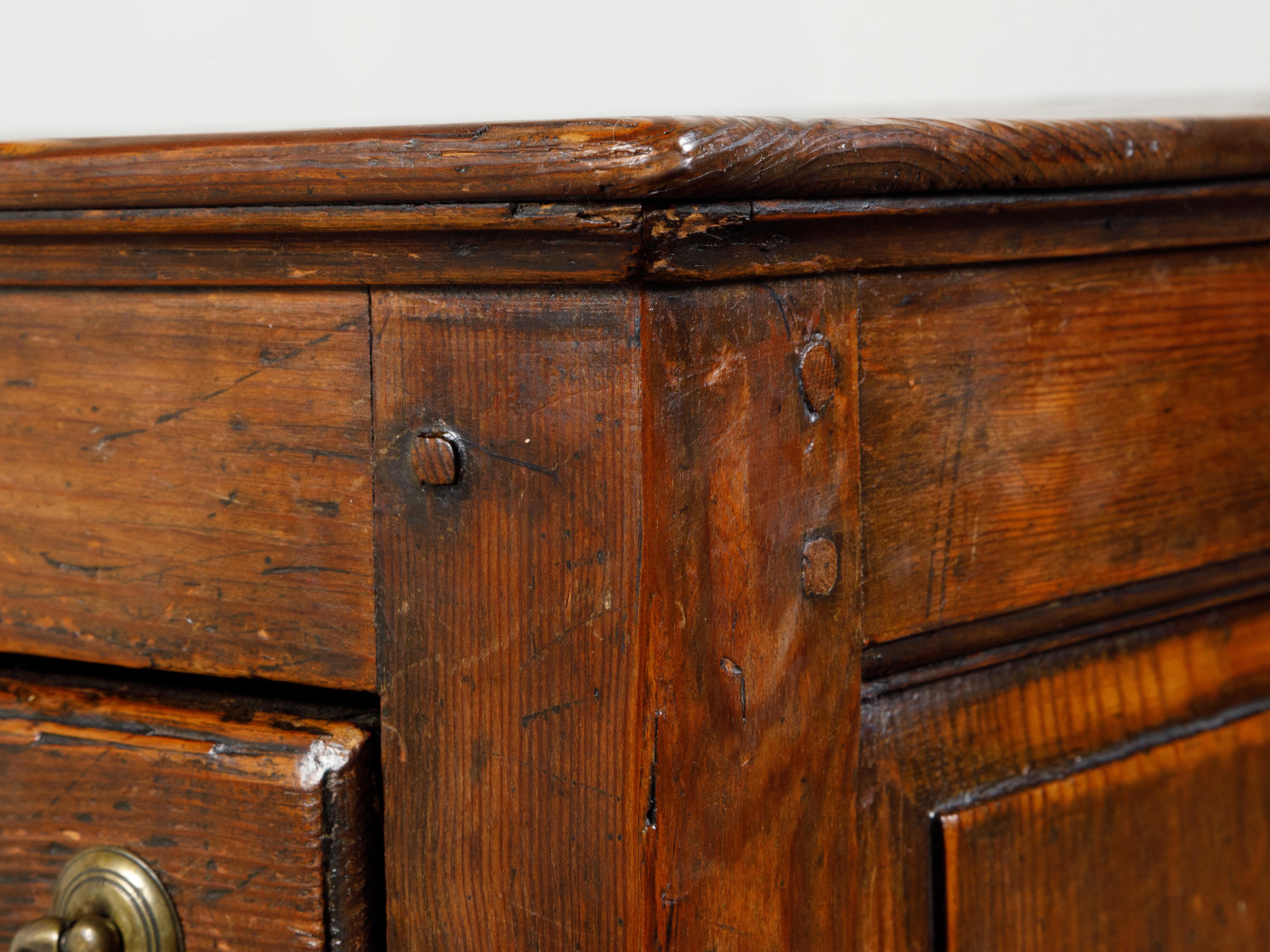 English Georgian Period 1800s Oak Dresser Base with Six Drawers and Two Doors 10
