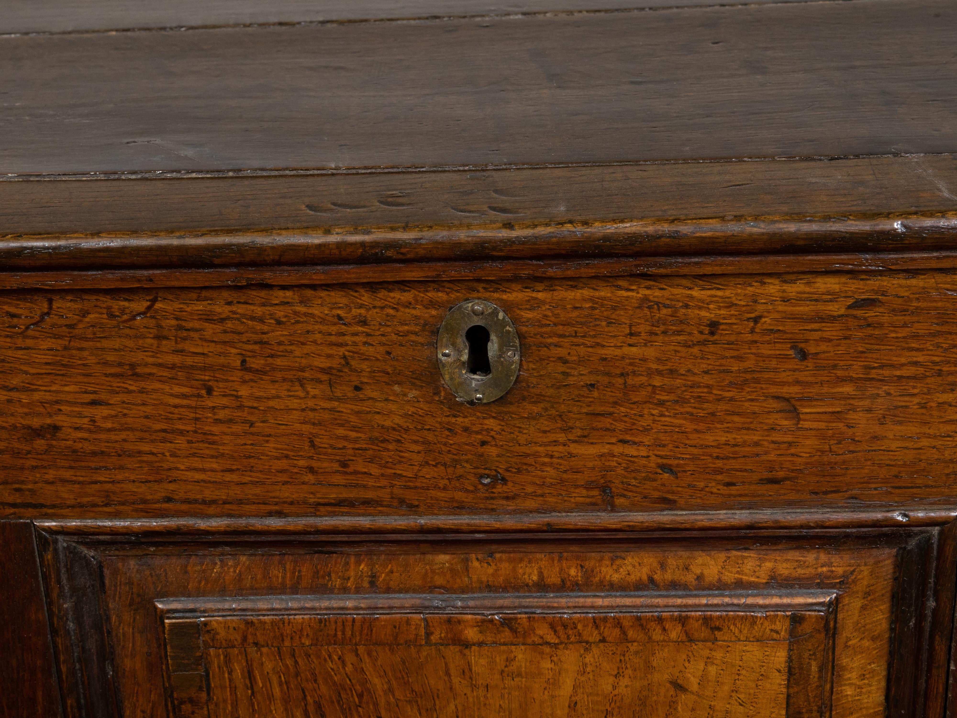 English Georgian Period 1800s Oak Mule Chest with Lift Top and Three Drawers For Sale 4