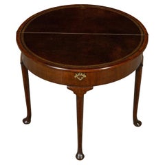 English Georgian Period 1820s Demilune Flip Top Console Table with Compartment
