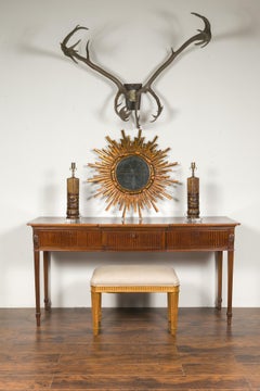 English Georgian Period 1820s Mahogany Sideboard with Fluted Motifs and Drawers
