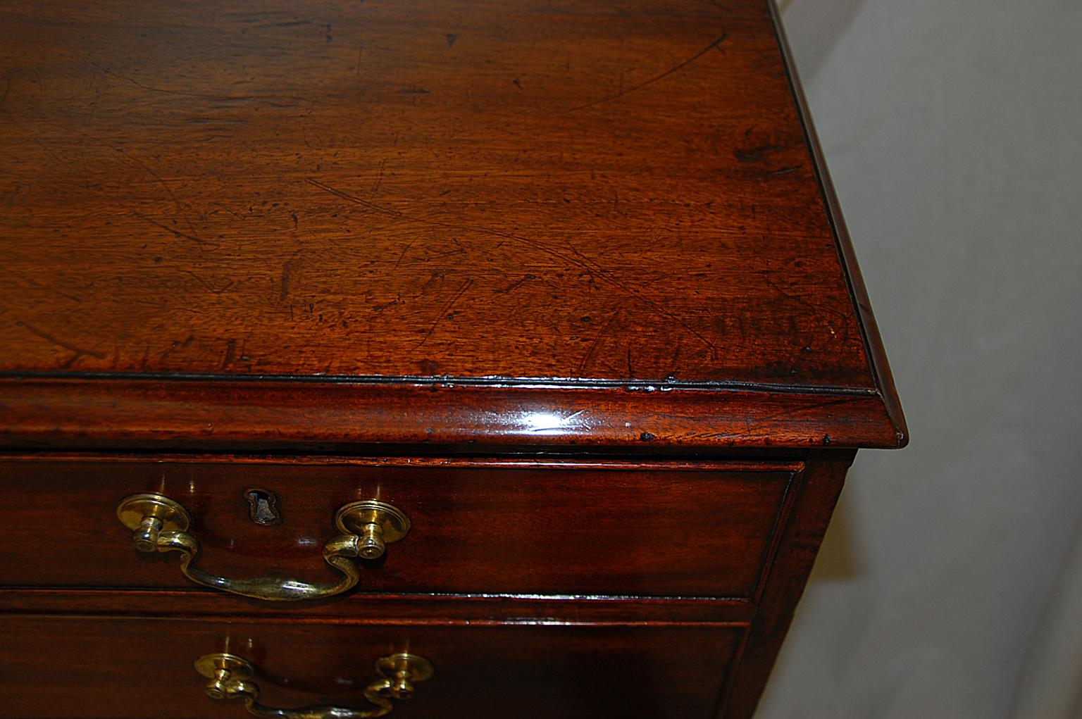 18th Century English Georgian Period Chippendale Mahogany Chest of Six Drawers