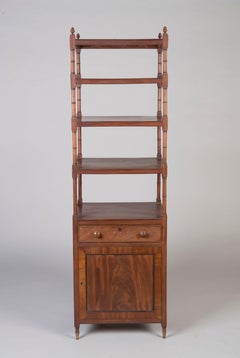 English Georgian Period Mahogany Whatnot or Cabinet with Shelves