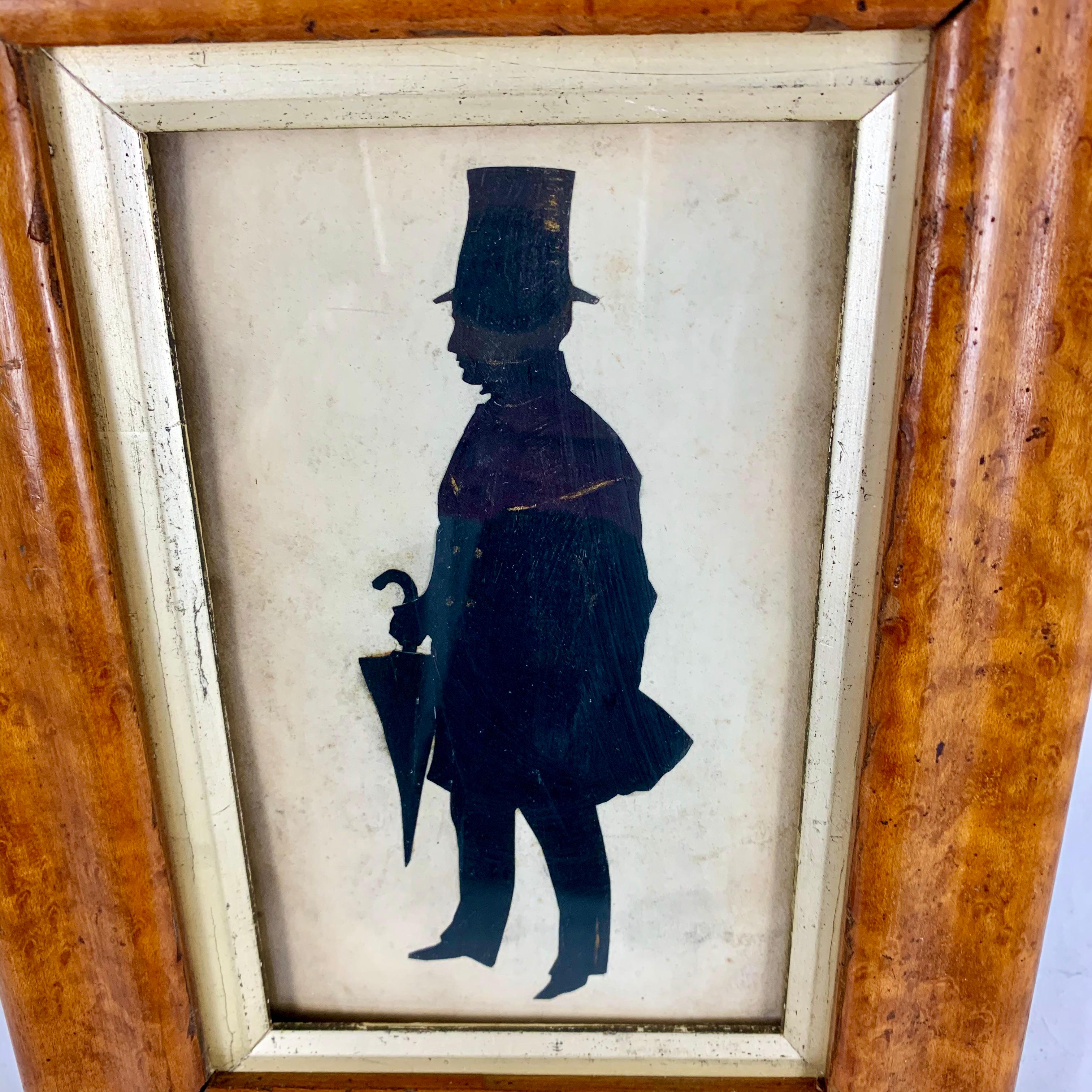 English Georgian Period Maplewood Framed Watercolor Silhouette, A Gentleman In Good Condition In Philadelphia, PA