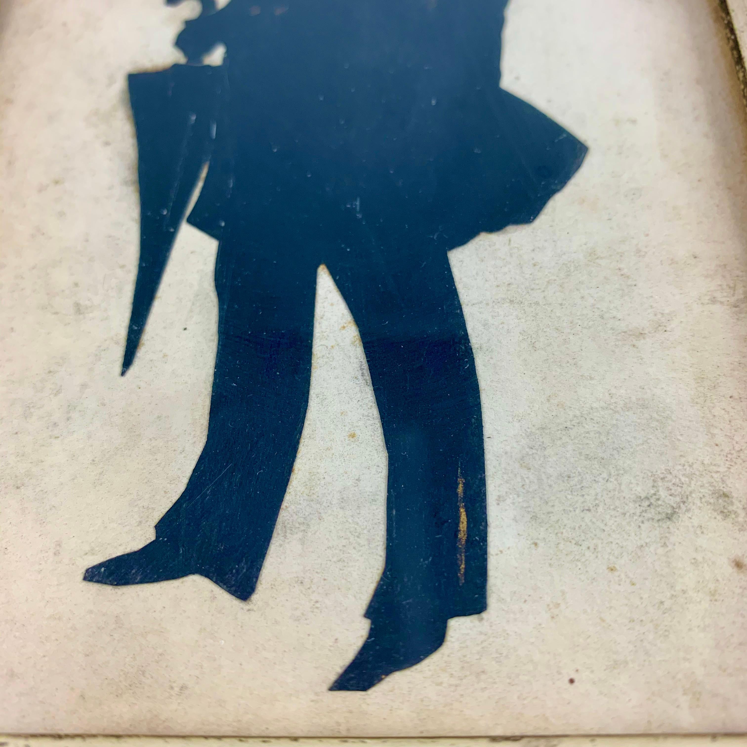 English Georgian Period Maplewood Framed Watercolor Silhouette, A Gentleman 2