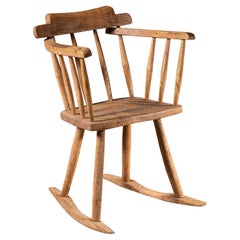 English Georgian Period Oak Rocking Chair, circa 1820