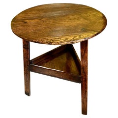 English Georgian Period Provincial Oak Cricket Table with Great Character