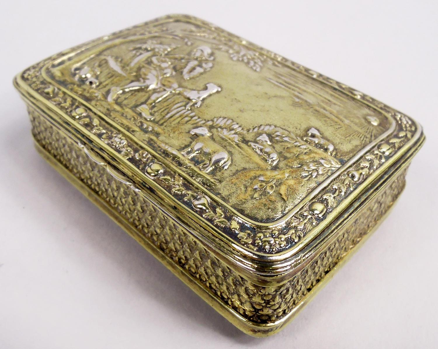 Tabaquera inglesa georgiana de la Regencia Oveja y pastor, 1812 Georgiano en venta