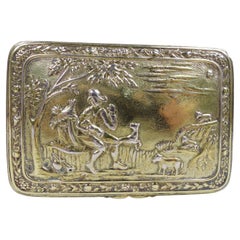 English Georgian Regency Sheep & Shepherd Snuffbox, 1812