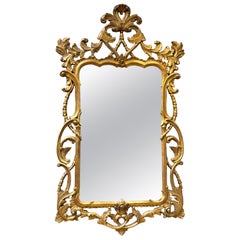 English Georgian Revival Giltwood Openwork Trellis Mirror, Circa 1925