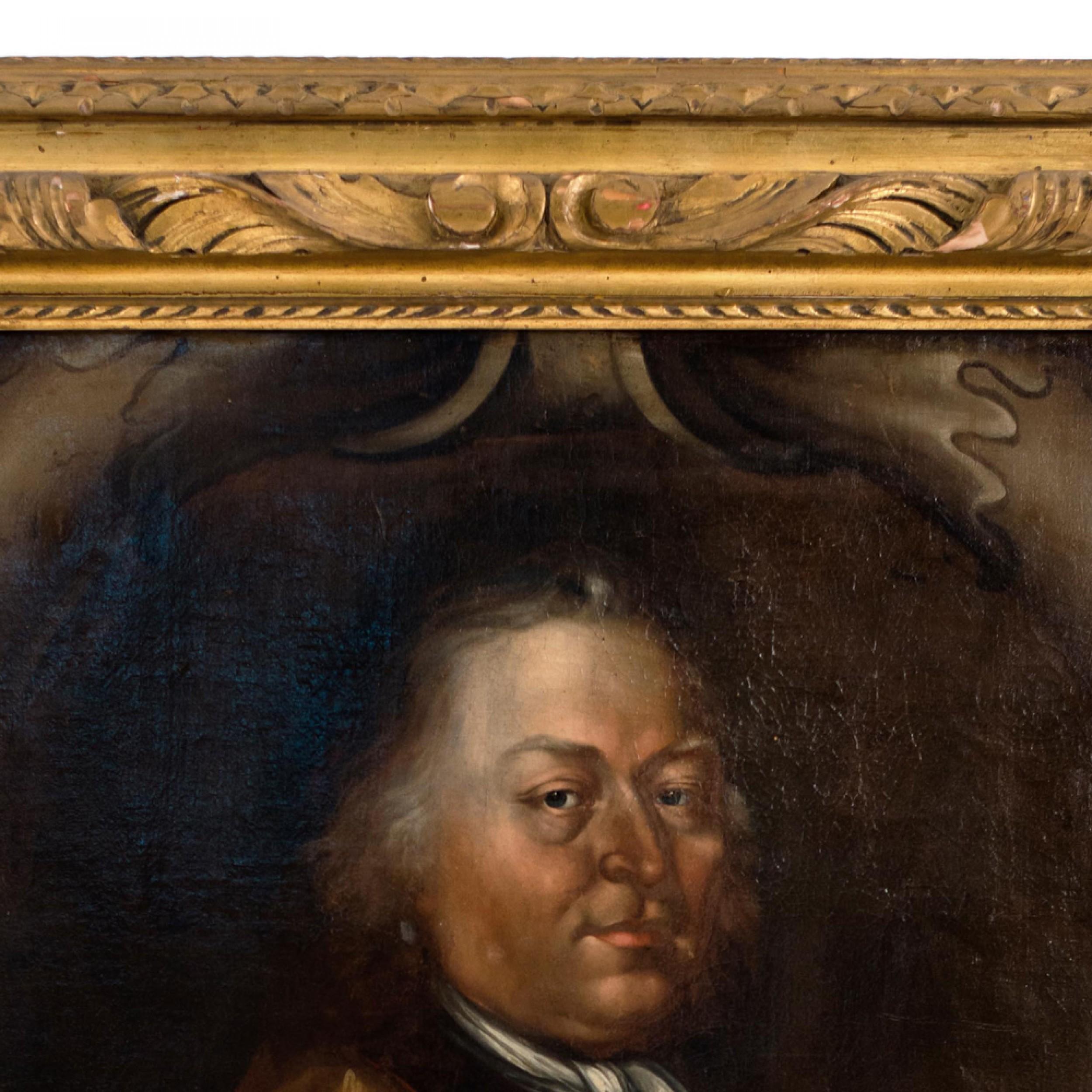 British English Georgian Robed Man Portrait For Sale