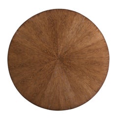 English Georgian Round Oak Pedestal Dining Table