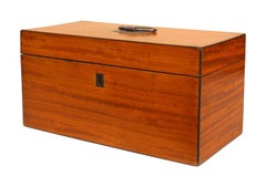 English Georgian Satinwood Veneered Tea Caddy Box
