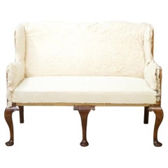 English Georgian Settee with Large Cabriole Legs