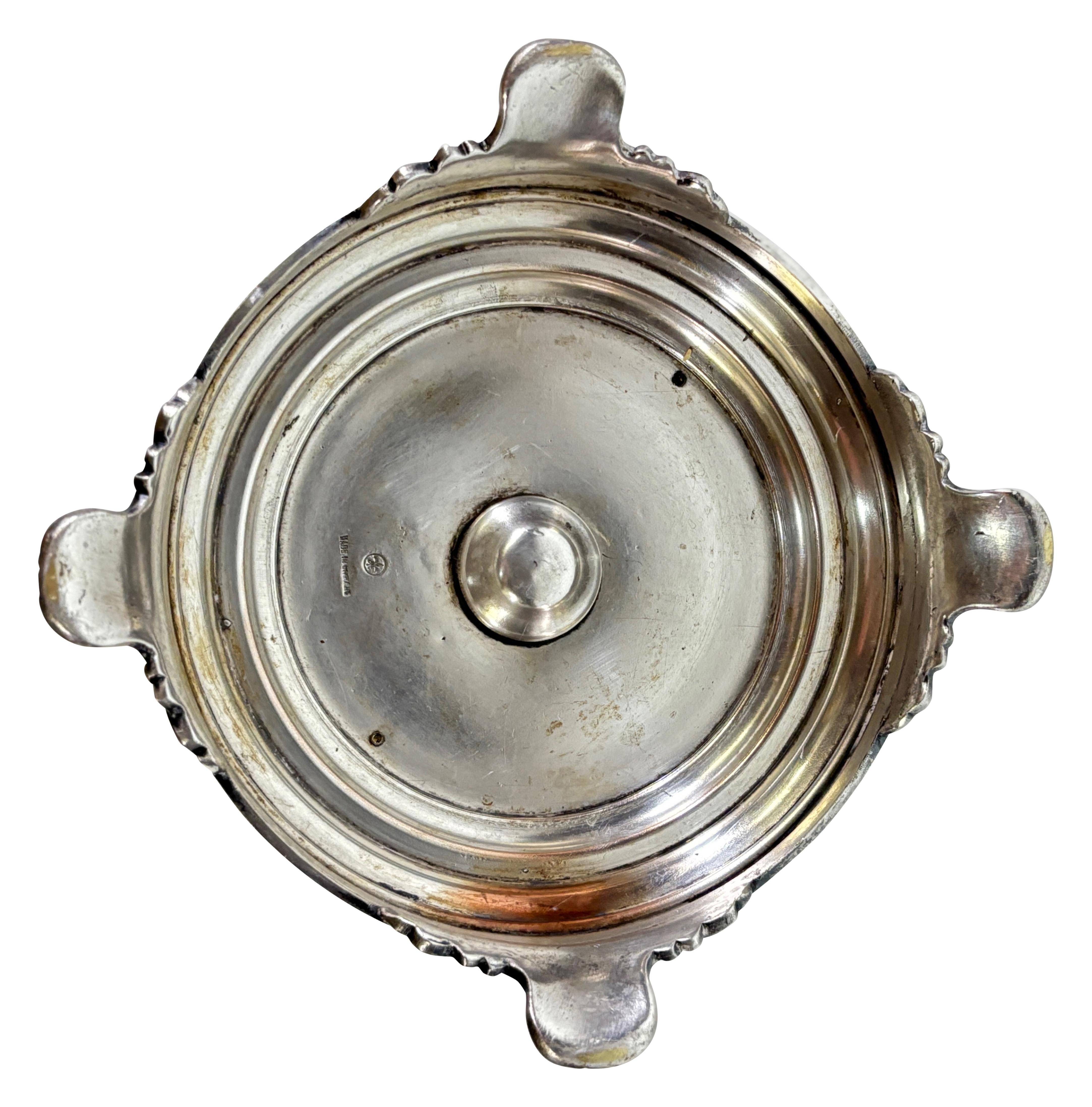 English Georgian Sheffield Silver and Cut Glass Epergne Centerpiece For Sale 3