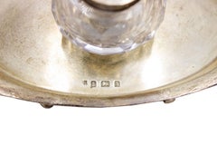 English Georgian Silver and Crystal Inkwell