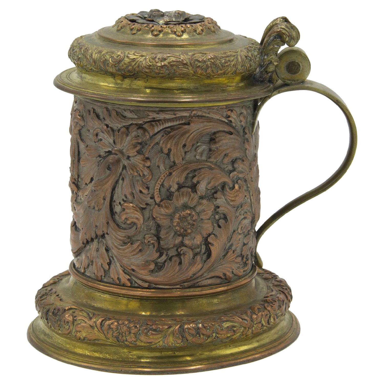 English Georgian Silver Plate Gilt Tankard For Sale