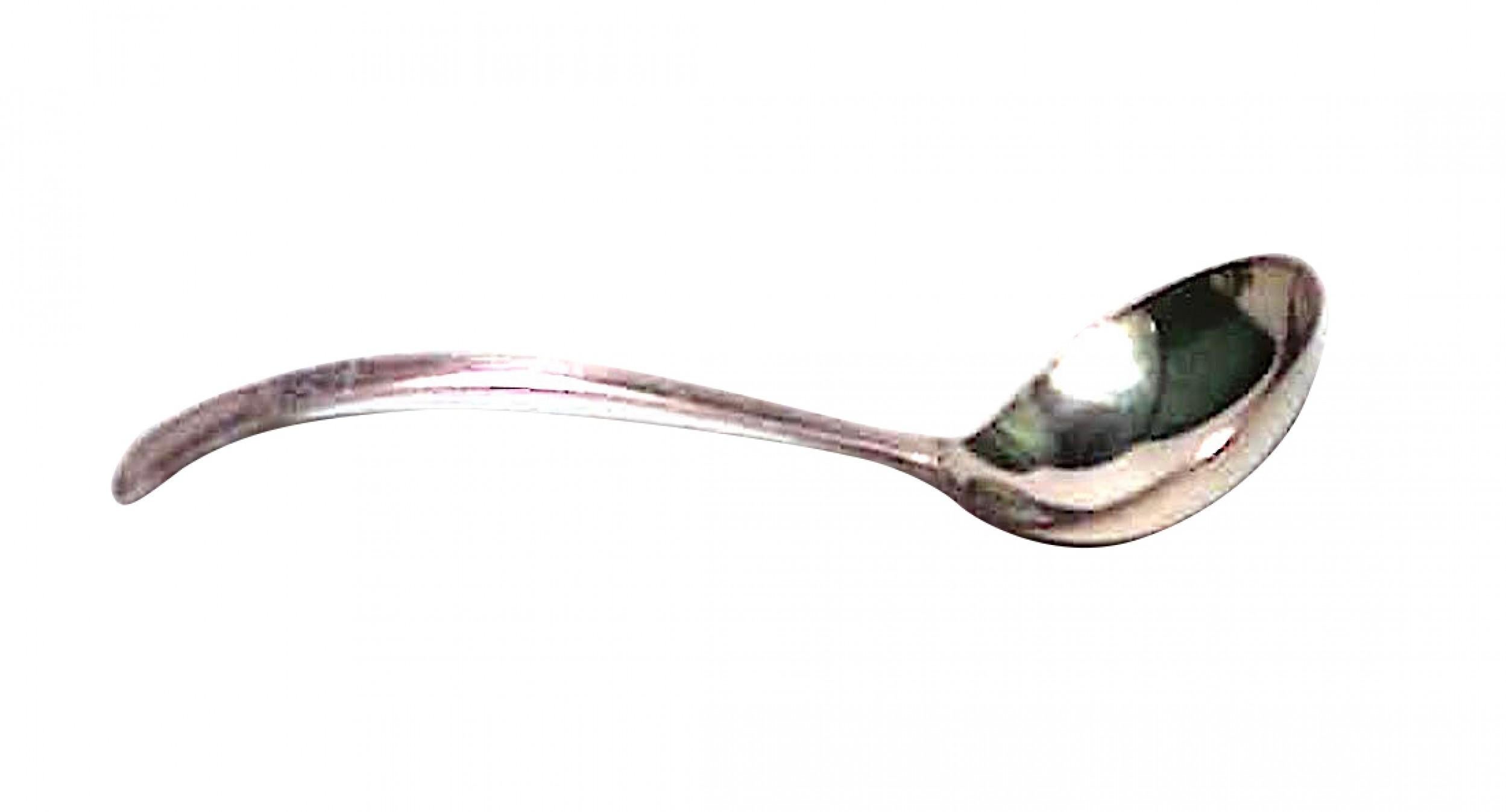 Centro de mesa ovalado de plata de estilo georgiano inglés (s. XIX) con festones en forma de cabeza de carnero que sostiene una camisa de cristal con cuchara.