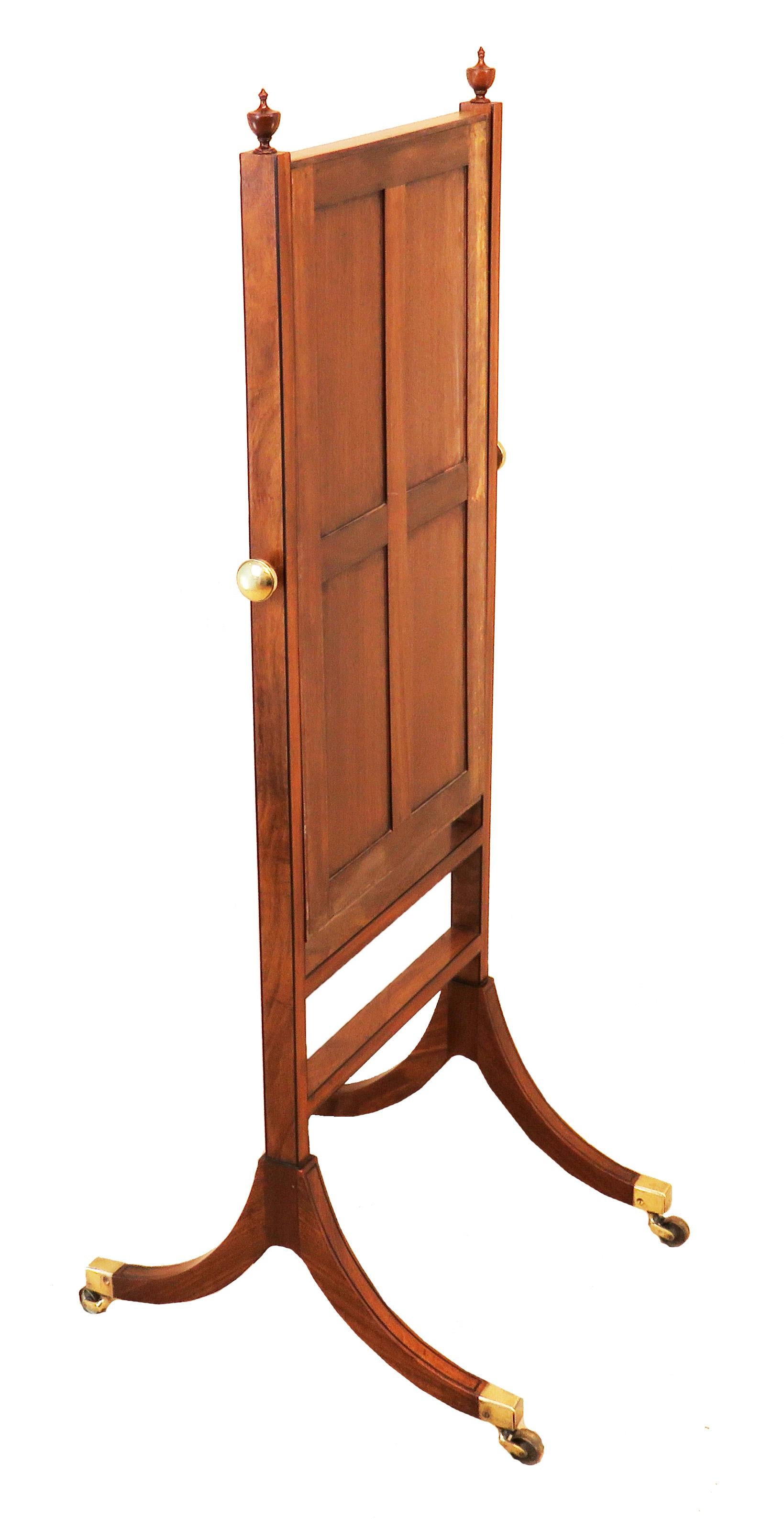 English Georgian Small Mahogany Cheval Dressing Mirror 1