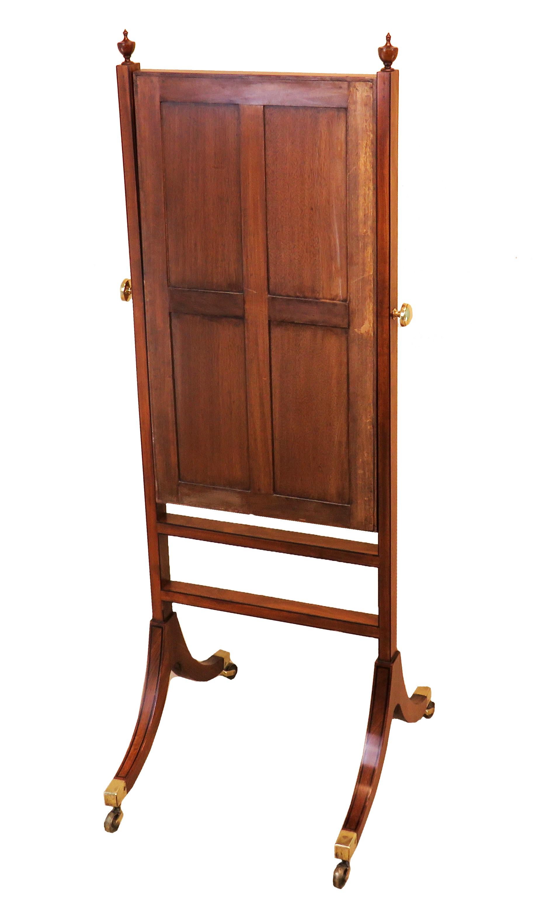 English Georgian Small Mahogany Cheval Dressing Mirror 3