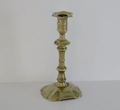 English Georgian Solid Brass Candlestick seemed, Circa 1770