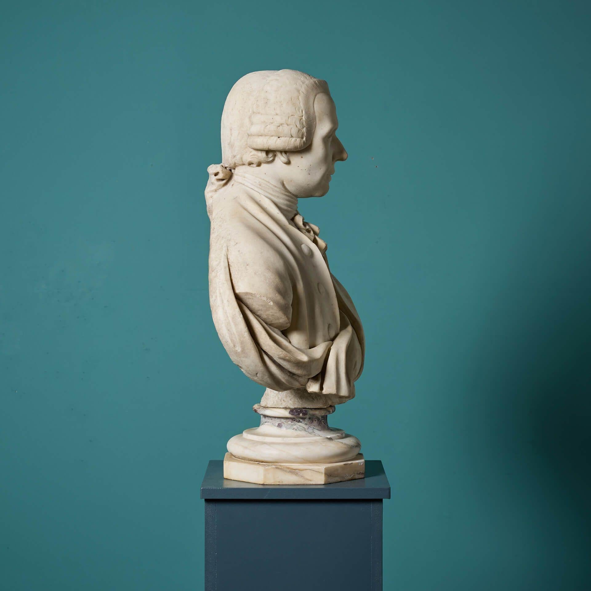 Busto in marmo statuario georgiano inglese di un gentiluomo erudito in vendita 4