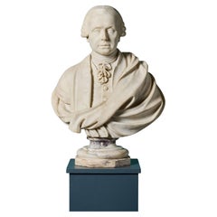 Englische georgianische Marmorbüste eines gelehrten Gentleman (Statuary Marble Bust of a Scholarly Gentleman)