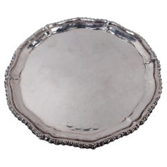 English Georgian Sterling Silver 6-Inch Salver Tray, 1772