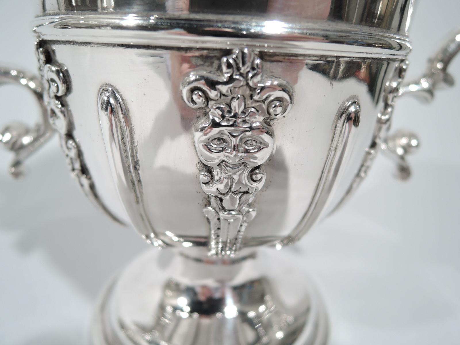English Georgian Sterling Silver Classical Covered Urn by Newcastle Maker 1