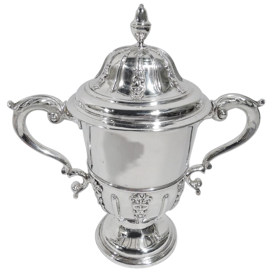 English Georgian Sterling Silver Classical Covered Urn by Newcastle Maker