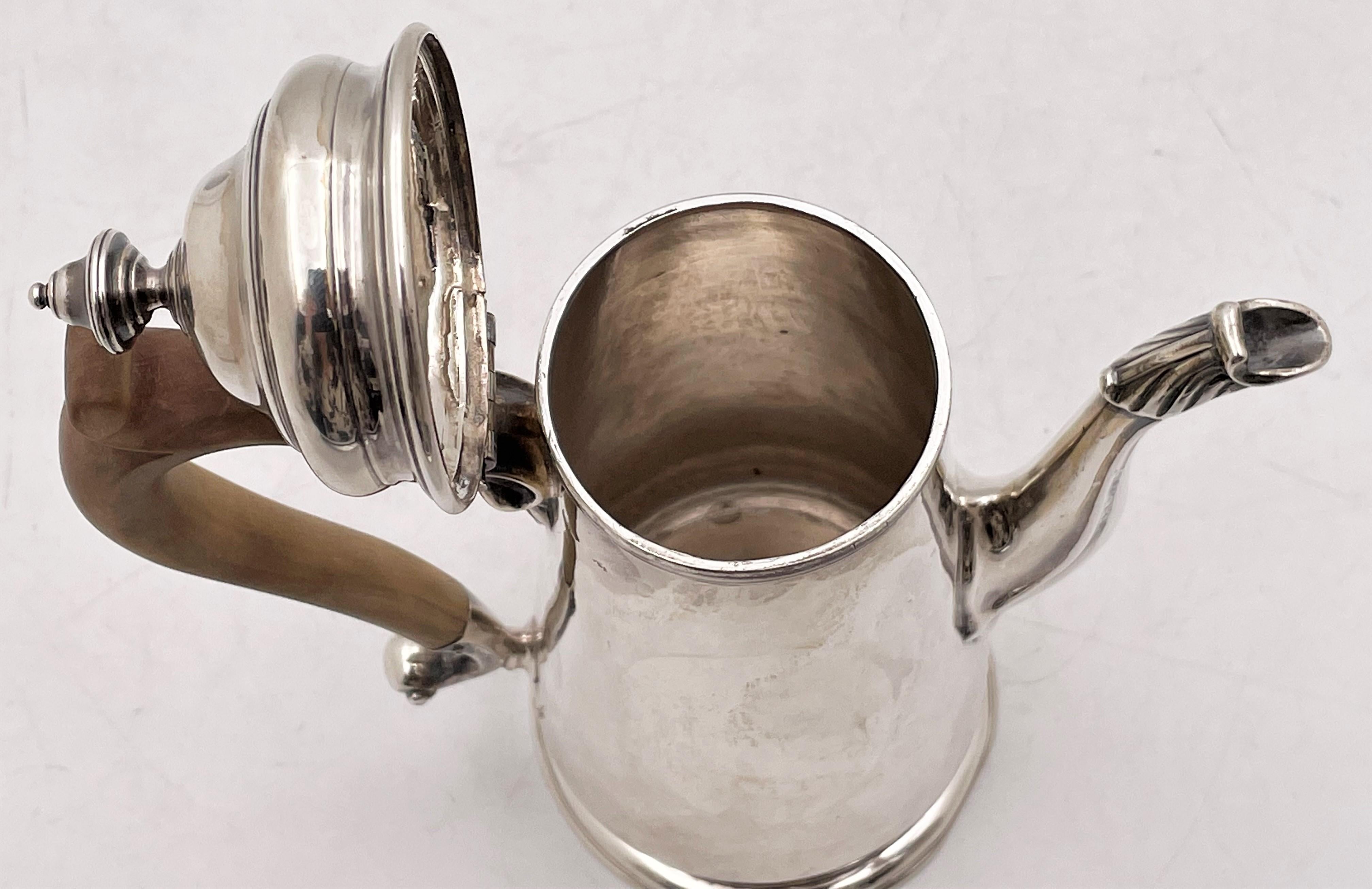 18th Century English Georgian Sterling Silver Coffee Pot from Late 18th/ Early 19th Century  For Sale